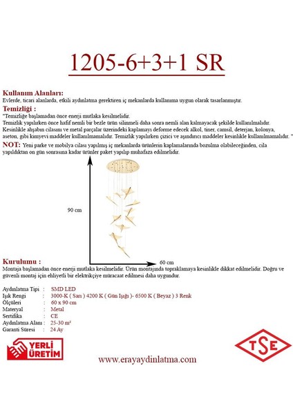 1205-10 10lu Sarkıt Led Avize