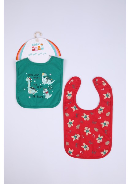 Babyhola Dino-Yılbaşı Desen Sıvı Geçirmez 2'li Mama Önlüğü 11228 fiyatları