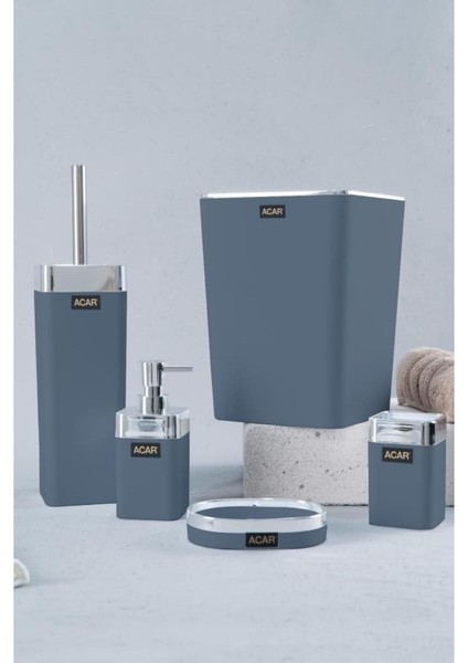 Aria 5 Parça Akrilik Banyo Seti Gri - AKR-05506/8