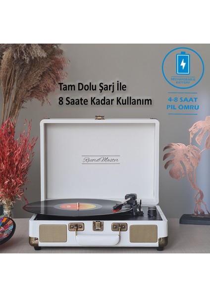 St14012 Retro Pikap - Kum Beyazı - Bluetooth Ve Şarj Özellikli - Tüm Plakları Çalabilme