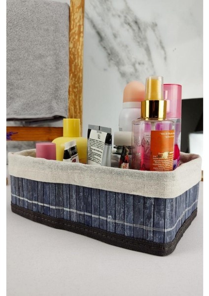 Bambu Çok Amaçlı Saklama Kutusu Düzenleyici Küçük Boy Organizer Gri 25X15X8 cm - CL-6007-2