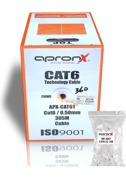 Cat6 23AWG 305M 0,50MM Turuncu Utp Kablo + 100 Adet Ez Jak fiyatları