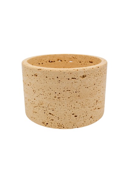 Traverten Yuvarlak Kase Saksı modelleri