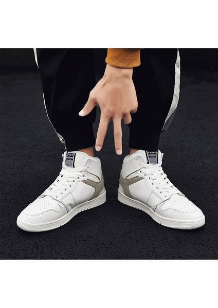 Erkekler ve Kadınlar Için Moda Basketbol Ayakkabıları Açık Sneakers Rahat ve Nefes Basketbol Rahat Spor Botları - Beyaz (Yurt Dışından)