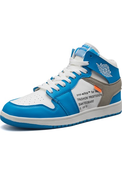 Erkekler ve Kadınlar Için Moda Basketbol Ayakkabıları Açık Sneakers Rahat ve Nefes Basketbol Rahat Spor Botları - Mavi (Yurt Dışından)
