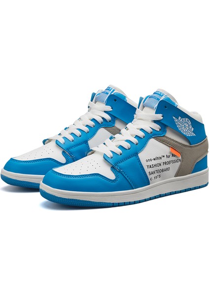 Erkekler ve Kadınlar Için Moda Basketbol Ayakkabıları Açık Sneakers Rahat ve Nefes Basketbol Rahat Spor Botları - Mavi (Yurt Dışından)
