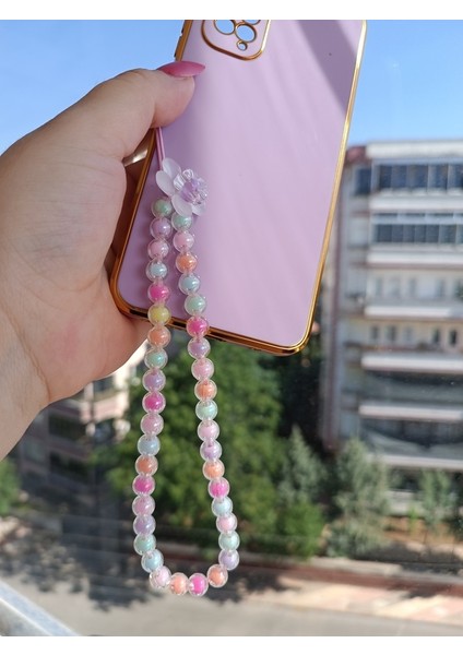 Renkli Boncuklu Telefon Charmı,telefon Bileklik Aksesuarı ve Hediye Kutulu(Kılıfsız)