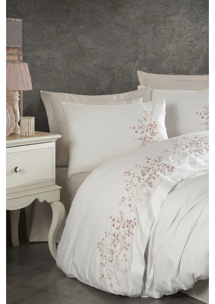 Pamuk Saten Nakışlı Çift Kişilik Nevresim Takımı - Alya modelleri