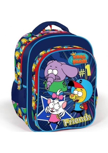 Kral Şakir İki Bölmeli Lacivert Erkek Çocuk Sırt Çantası 38x30x18 cm