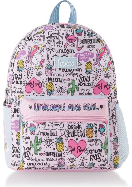 Anaokulu Çantası Unicorn Temalı 23,5x30,5x10 cm 1 Adet Su İtici Polyester