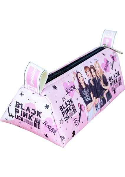 Kalem Kutusu Black Pink Blink Üçgen Tasarım Vegan Deri (Kalemlik) modelleri