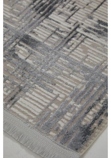 Çam Halı Norm 6213 Gri Romans Halı Modern Desenli Makine Halısı