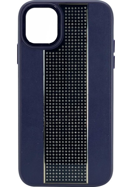 Apple iPhone 12 Pro Max Uyumlu Taşlı Deri Seri Arka Koruma Kılıf
