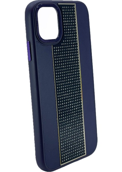 Apple iPhone 14 Uyumlu Taşlı Deri Seri Arka Koruma Kılıf