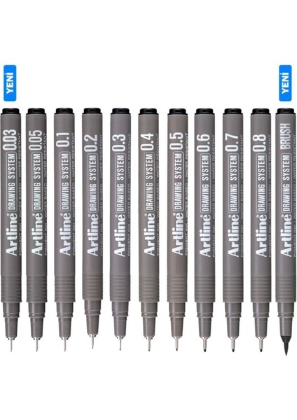 Drawing System Teknik Çizim Kalemi 11'li Tam Set-