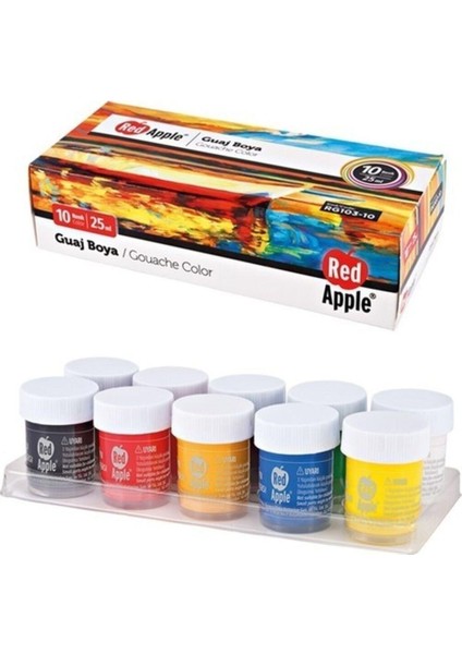 Red Apple Guaj Boya 10 Renk 25 ml