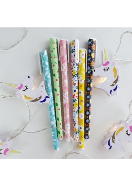 Çiçek Tasarımlı Sevimli 6 Lı Jel Kalem Seti fiyatları