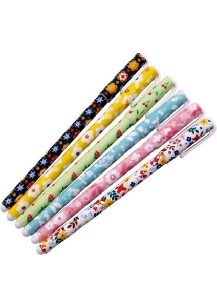Çiçek Tasarımlı Sevimli 6 Lı Jel Kalem Seti modelleri