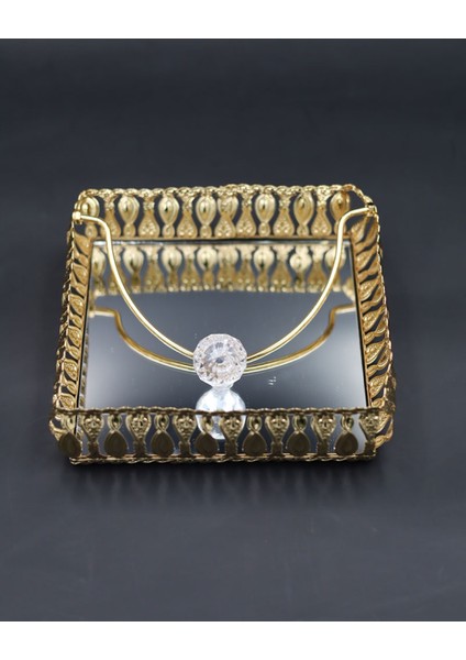 Baysem EMK-0021 Gold Kare Aynalı Peçetelik - Model 2 -55