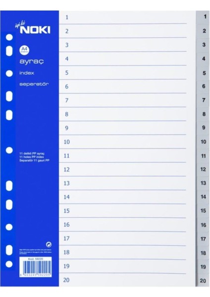 Seperatör 1-20 Rakam 59220