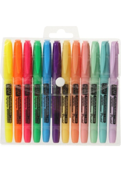 Fosforlu Kalem Tipi 340/345 12 Li ( 6 Pastel+6 Parlak Renk) fiyatları