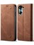 Honor 60 Için Kot Deri Flip Cüzdan Standlı Telefon Kılıfı - Kahverengi (Yurt Dışından) 1