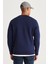 AC&Co / Altınyıldız Classics Erkek Lacivert Standart Fit Normal Kesim Içi Polarlı 3 Iplik Bisiklet Yaka Pamuklu Sweatshirt 4