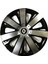 Renault 12 Uyumlu 15 Inç Piano Black Siyah Beyaz Renkli Jant Kapağı 4 Adet 1