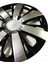 Renault 12 Uyumlu 15 Inç Piano Black Siyah Beyaz Renkli Jant Kapağı 4 Adet 3