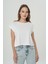 Beyaz Oversize Kısa Kollu T-Shirt 56105-008 1