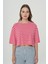 Cross Jeans Pembe Beyaz Çizgili Oversize Kısa Kollu T-Shirt 56107-477 2