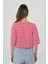 Cross Jeans Pembe Beyaz Çizgili Oversize Kısa Kollu T-Shirt 56107-477 4