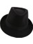 Vintage Erkekler Yün Keçe Şapka Kış Fedora Trilby Panama Şapka Gangster Siyah (Yurt Dışından) 1