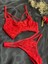 Kadın Kırmızı Kapsız Balenli Bralet Takımı 1