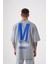 Oversize ONENINE87 Baskılı Yıkamalı T-Shirt Ghst-Blue 2