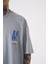 Oversize ONENINE87 Baskılı Yıkamalı T-Shirt Ghst-Blue 3