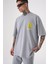 Oversize ONENINE87 Baskılı Yıkamalı T-Shirt Ghst-Yellow 1
