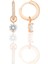 Gümüş Rose Zirkon Taşlı Halka Küpe SGTL12252ROSE 1