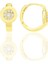 Gümüş Altın Yaldızlı Zirkon Taşlı Halka Küpe SGTL12262GOLD 1