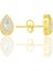 Gümüş Altın Yaldızlı Zirkon Taşlı Damla Modeli Küpe SGTL12258GOLD 1