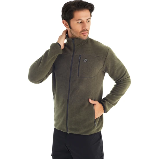 Crozwise Tam Fermuarlı Sweat 6037-04 Yeşil