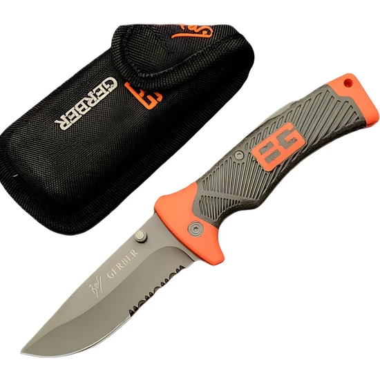 Gerber Bear Grylls 23 cm Kamp Bıçağı Manuel Paslanmaz Çelik Çakı Bıçak Katlanır Kılıflı Av Kamp Çakısı Outdoor Bıçak