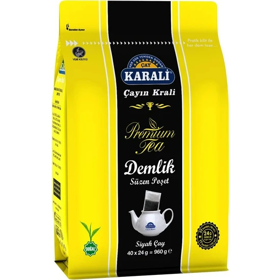 Karali Çay Premium Jumbo Demlik Poşet Siyah Çay 40x24 gr