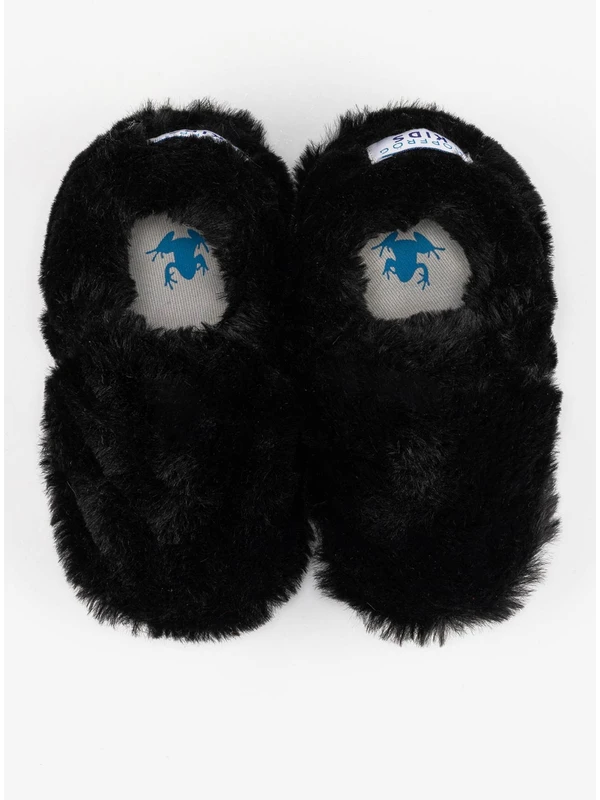 Furry Furry Siyah Kürk Barefoot Patik