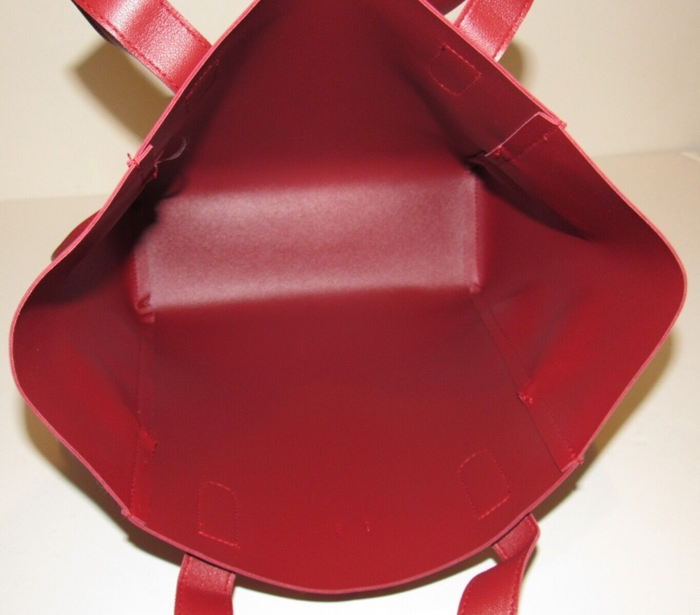 Neiman Marcus Tote Çanta Kırmızı Büzgülü görsel 4