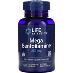 Life Extension Mega Benfotiamine 250 mg 120 Vegi Kapsül Gluten İçermeyen Vitamin B1 Takviyesi