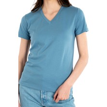 Story Of Basics V Yaka Kısa Kollu Kadın T-Shirt