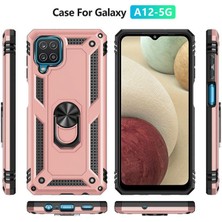 Newface Samsung Galaxy M12 Kılıf Sofya Yüzüklü Silikon Kapak - Rose