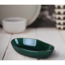 Keramika Deniz 14 cm Çerezlik Reaktif Koyu Artistik Yeşil