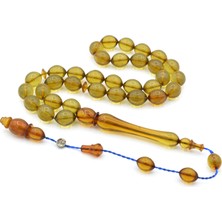 Murty99 Usta Işi Sistemli Zeytinyağı Rengi Sıkma Kehribar Tesbih 001